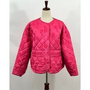 KONRAD Sz M Medium Irmi Pink Orange Reversible Quilted Coat Jacket